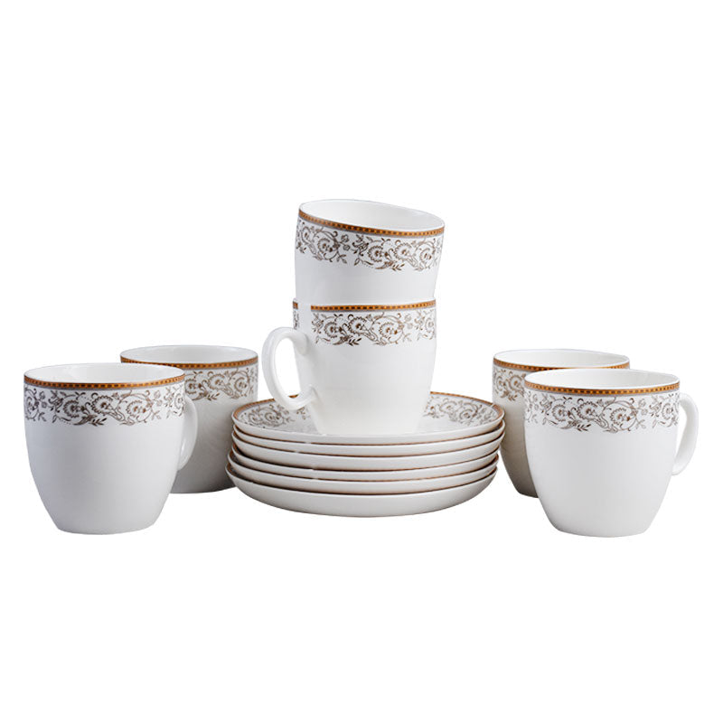 Tea, Coffee Drinking Cups And Saucers 12 Pcs Set (Design 08)