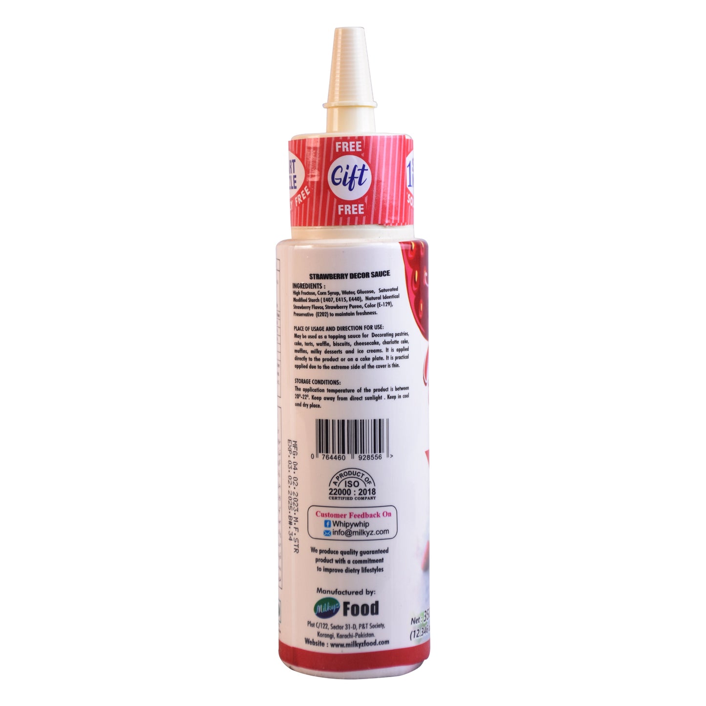 Milkyz Food Strawberry Royal Decor Sauce 350 Gram With 1 Free Smart Nozzle