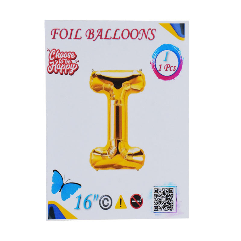 16 Inch Golden Alphabet I Letter Foil Balloon for Party Decoration