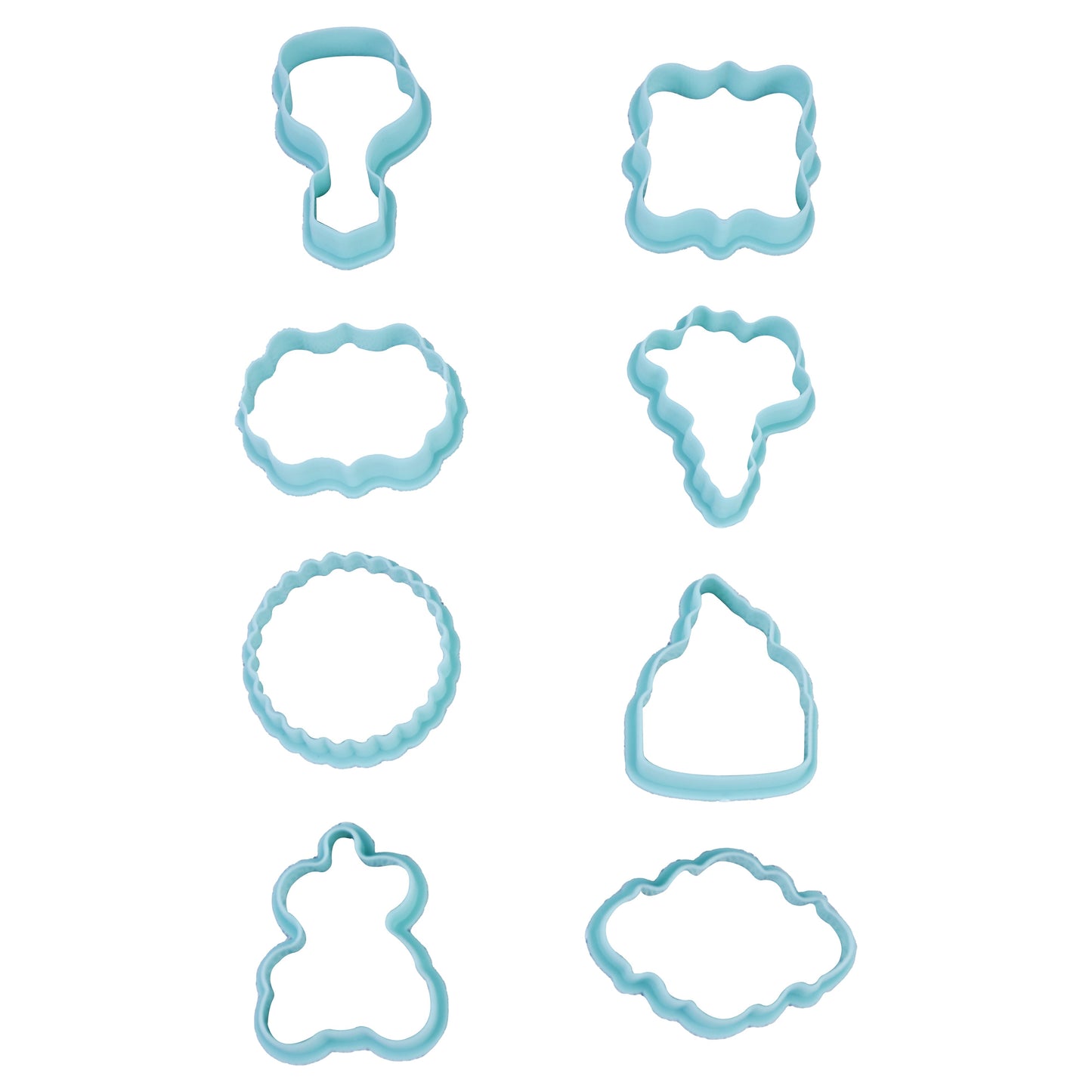 Birthday Theme Cookie And Fondant Plastic Cutters 8 Pcs Set