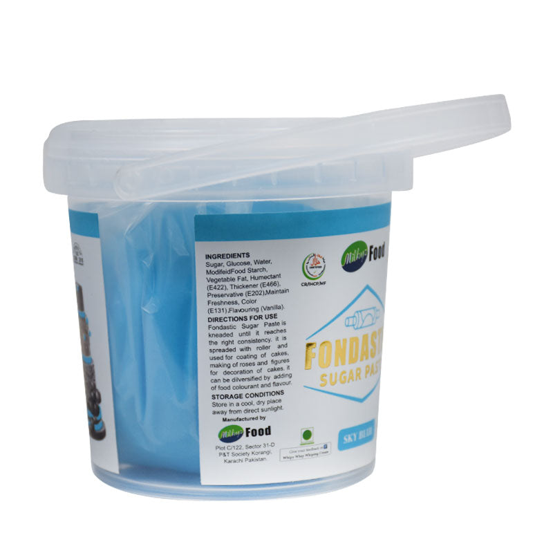 Milkyz Food Fondastic Sky Blue Fondant Sugar Paste 500gm