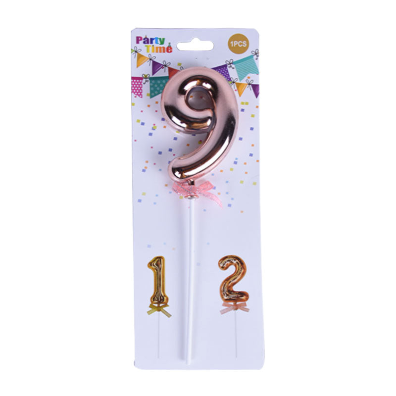 Birthday Anniversary Cake Decoration Number Topper 9 (Nine) Copper
