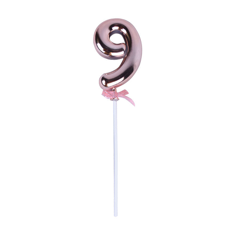 Birthday Anniversary Cake Decoration Number Topper 9 (Nine) Copper
