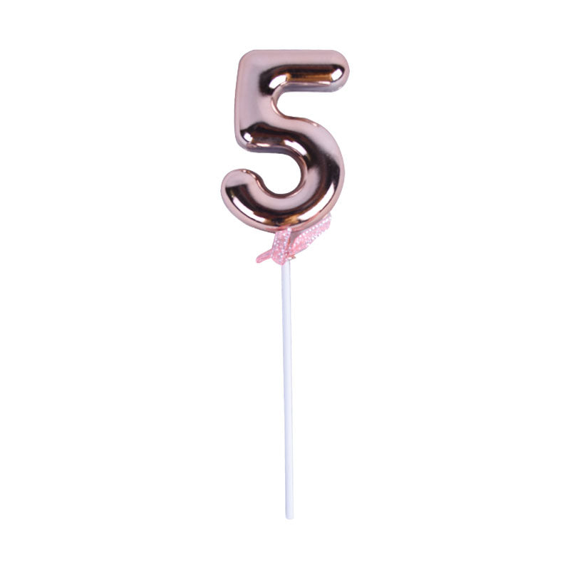 Birthday Anniversary Cake Decoration Number Topper 5 (Five) Copper