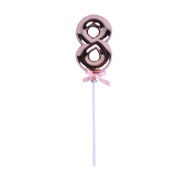 Birthday Anniversary Cake Decoration Number Topper 8 (Eight) Copper
