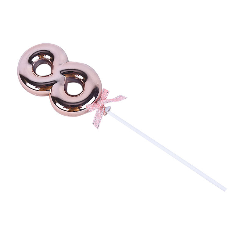 Birthday Anniversary Cake Decoration Number Topper 8 (Eight) Copper