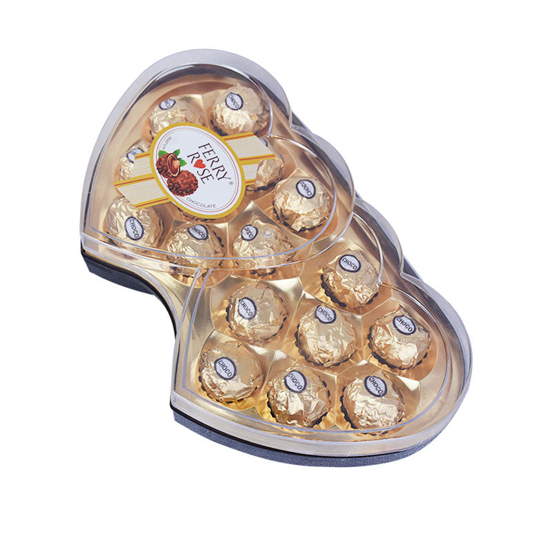 Ferry Rose Wafer Chocolate Balls 16Pcs Double Heart Gift Box