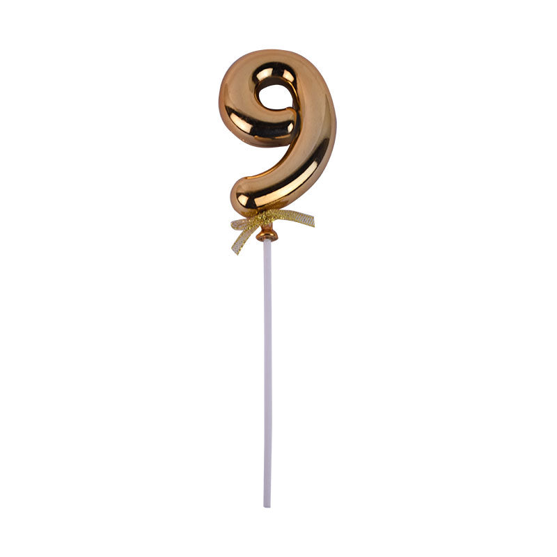 Birthday Anniversary Cake Decoration Number Topper 9 (Nine) Golden