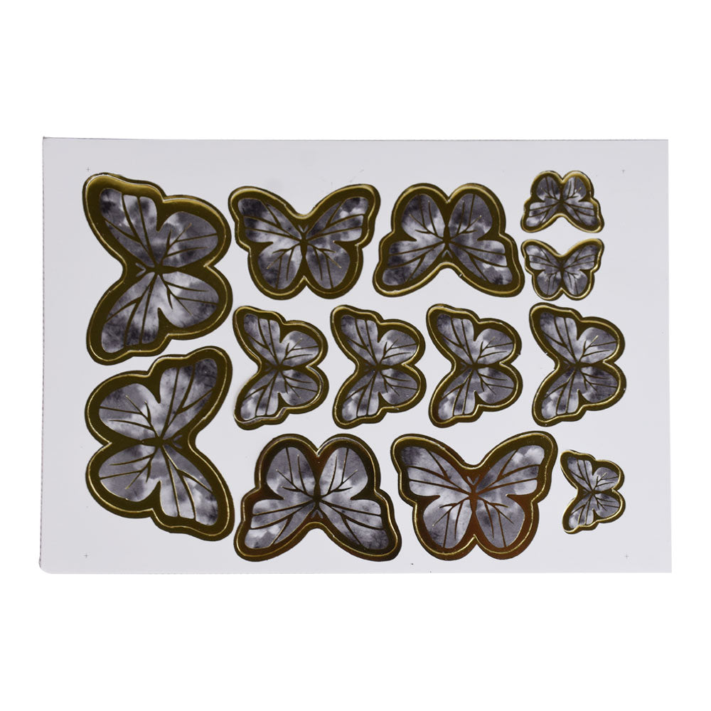 Grey Color Butterflies Cake Topper 13 Pcs Pack