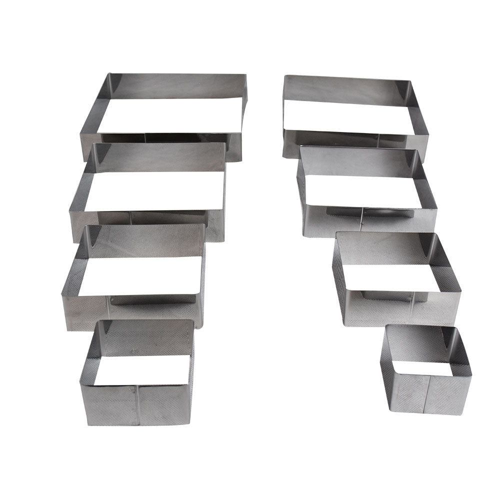 Square Cookie & Fondant Cutter Stainless Steel 8Pcs Set