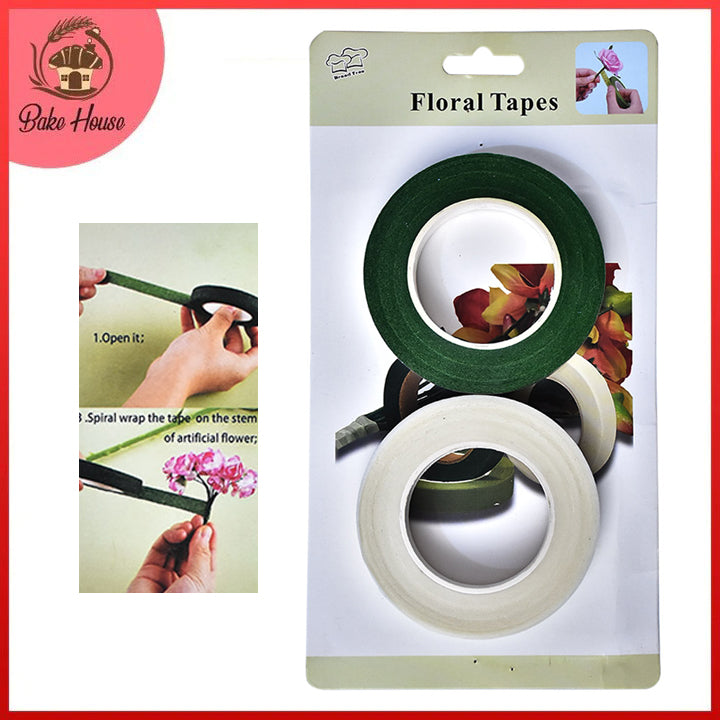 Decorating Floral Tape 2Pcs Set Green & White