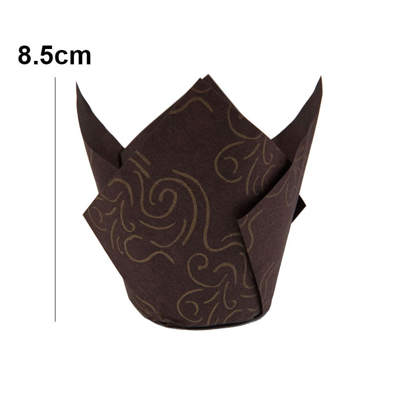 Designed Tulip Cupcake Liner Brown 50 Pcs