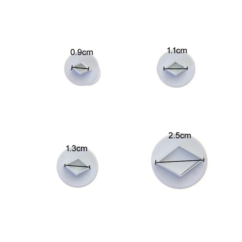 Diamond Shape Plunger Cutter 4Pcs Set