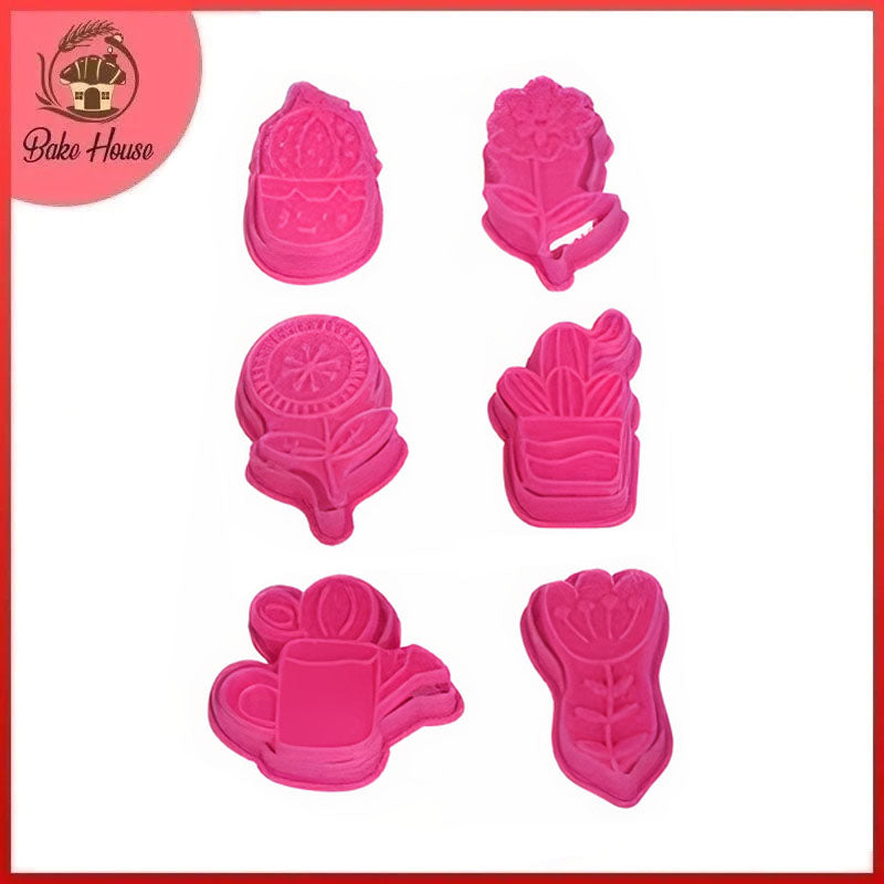 Different Flowers Cookie Cutter Plastic 6Pcs Set