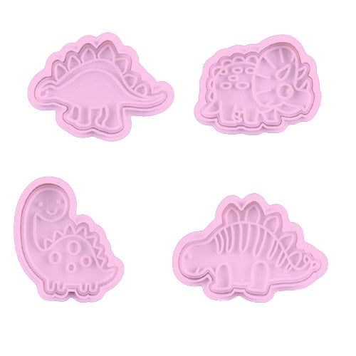 Dinosaur Fondant & Cookie Cutter 4Pcs Set