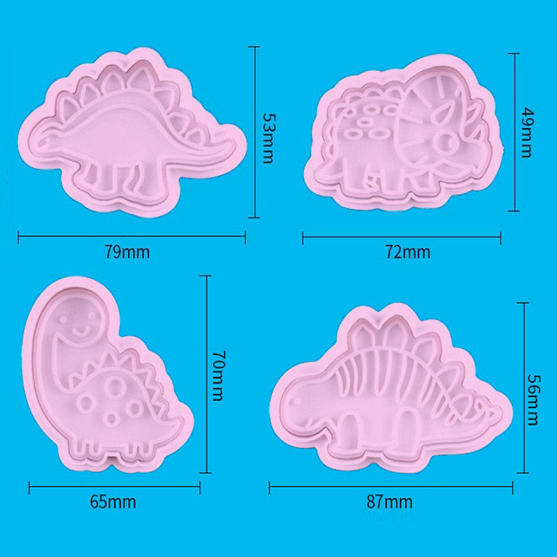 Dinosaur Fondant & Cookie Cutter 4Pcs Set