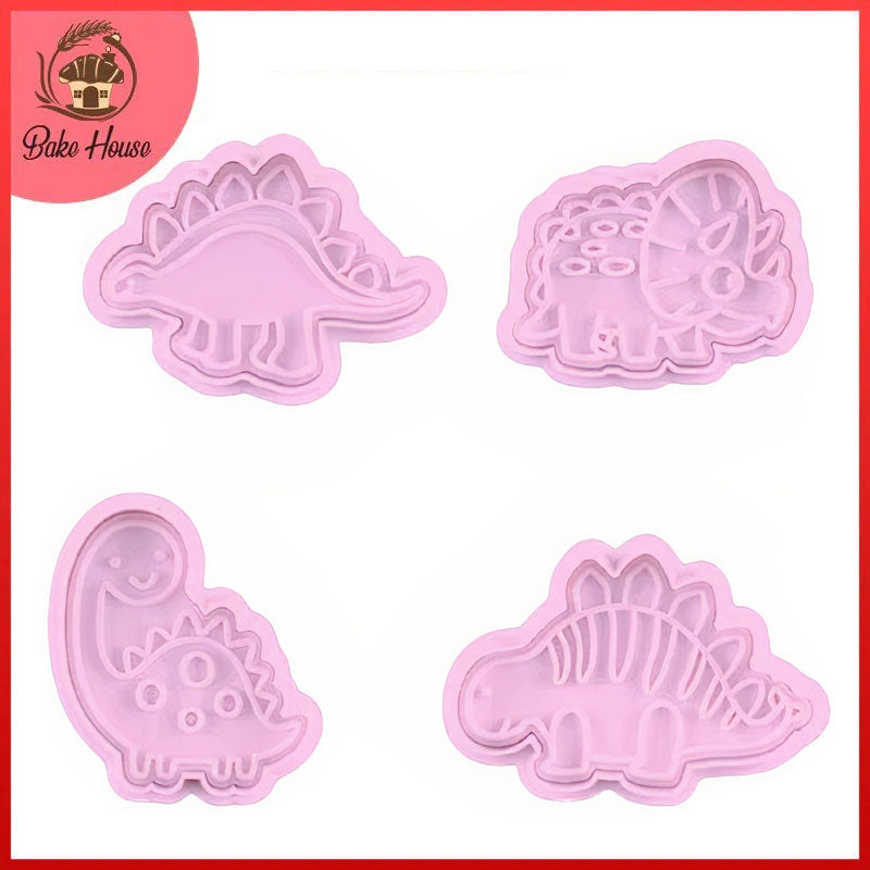 Dinosaur Fondant & Cookie Cutter 4Pcs Set