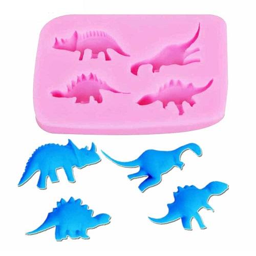 Dinosaur Silicone Fondant & Chocolate Mold 4 Cavity