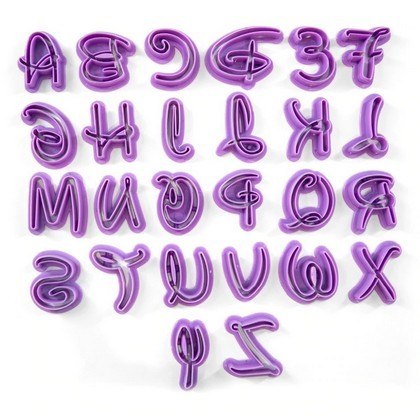 Disney Style Alphabet Fondant Cookie Cutters 26Pcs Set