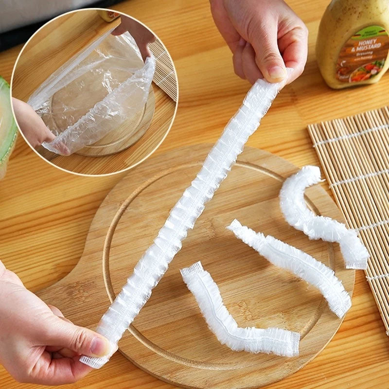Disposable & Reusable Elastic Food Covers 100 Pcs