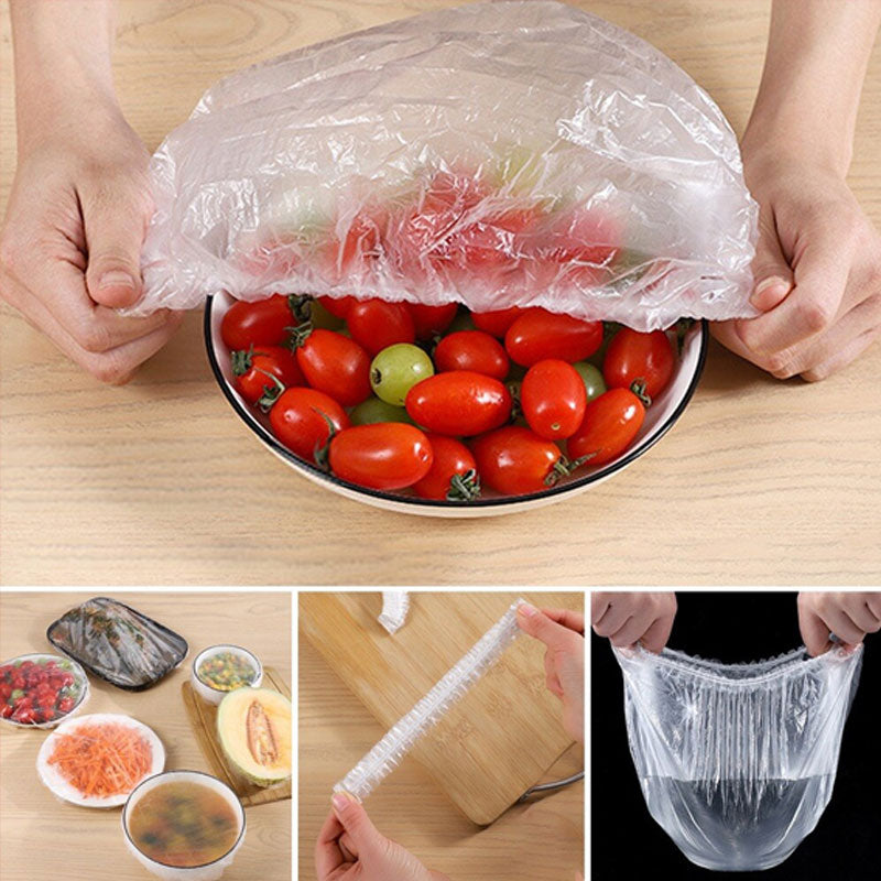 Disposable & Reusable Elastic Food Covers 100 Pcs