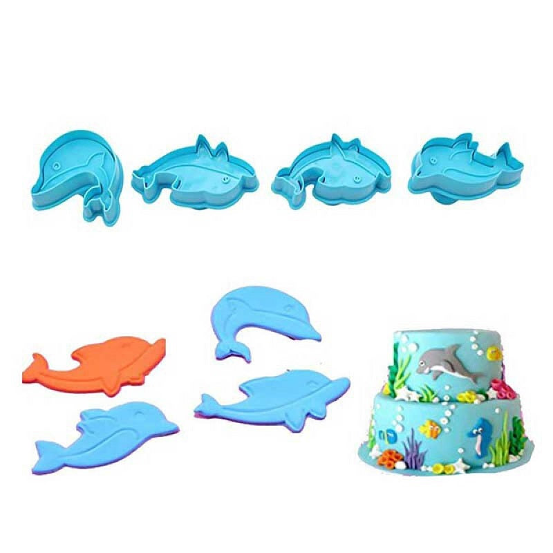 Dolphin Plunger Cutter 4Pcs Set Plastic