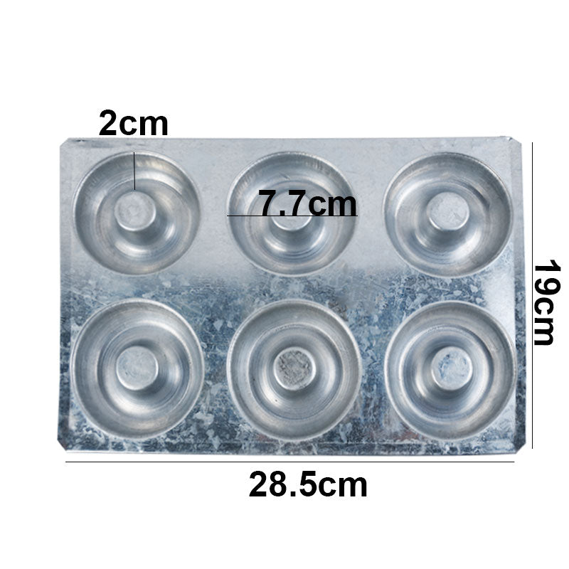 Donut Making Tray Silver 6 Cavity