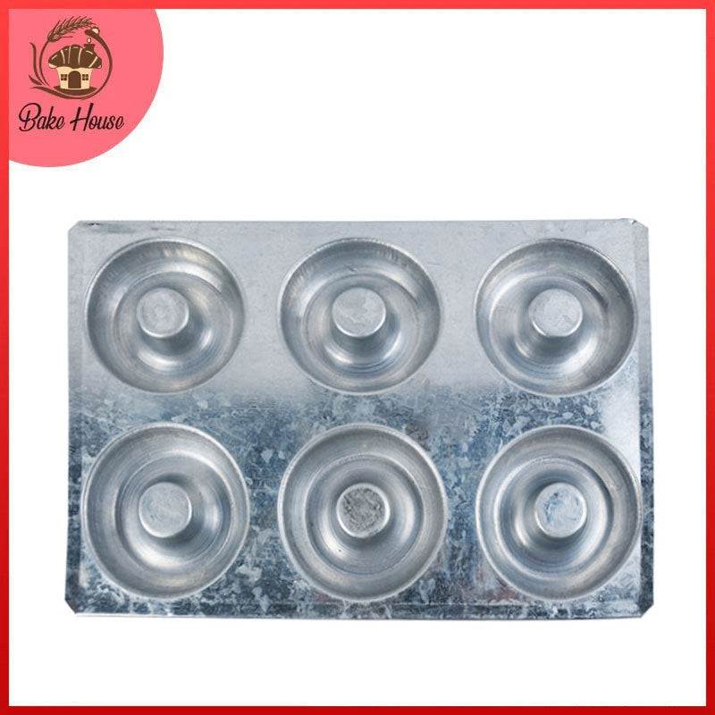 Donut Making Tray Silver 6 Cavity