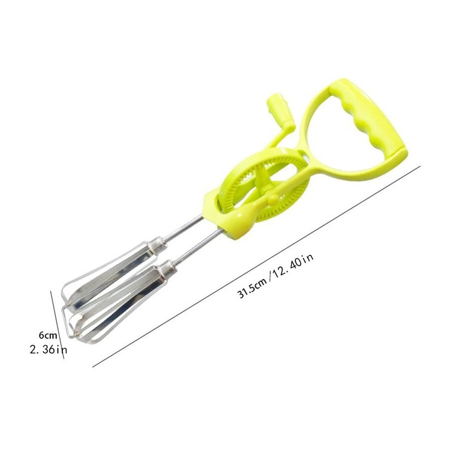 Double Egg Beater Stainless Steel With Plastic Handle