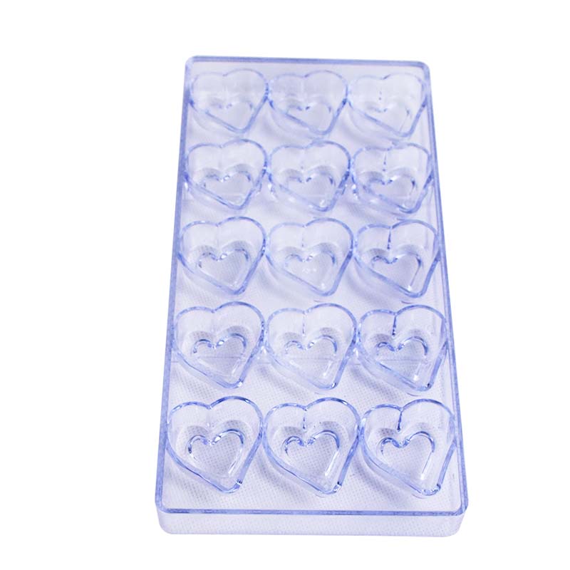 Double Heart Acrylic Chocolate Mold 15 Cavity
