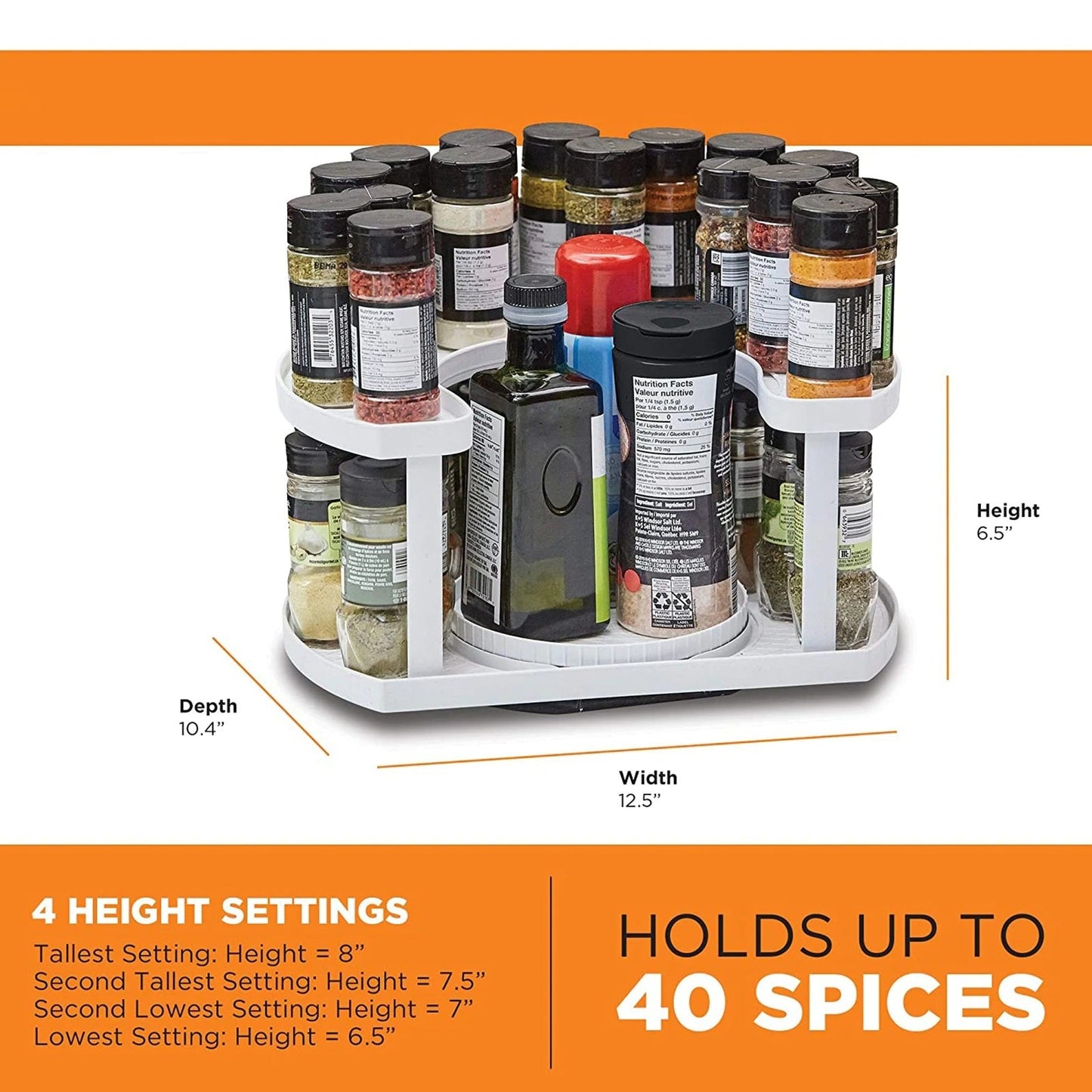 Double Layer Kitchen Spice Organizer Rack