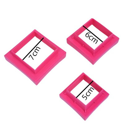 Double Sided Cookie Cutter 3Pcs Set Plastic Square