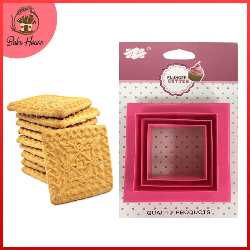 Double Sided Cookie Cutter 3Pcs Set Plastic Square
