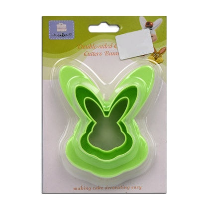 Double Sided Cookie Cutter Plastic 3Pcs Set Rabbit