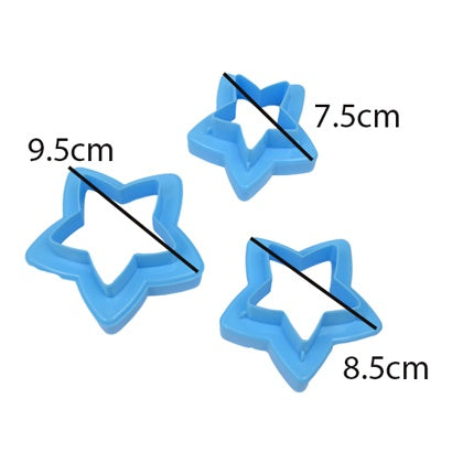 Double Sided Cookie Cutter Plastic 3Pcs Set Star Shape