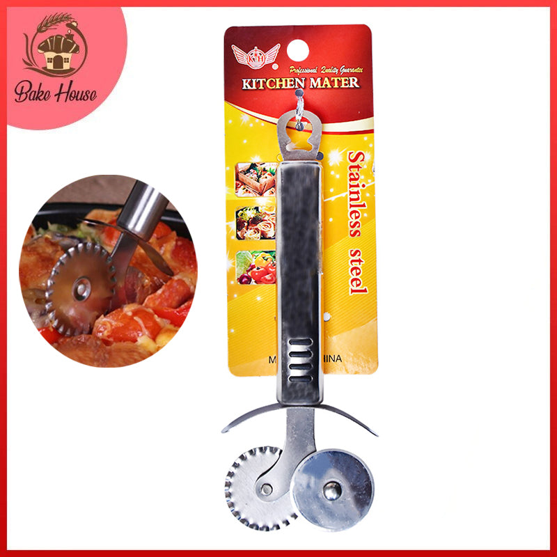 Double Wheel Pizza Cutter Stainless Steel