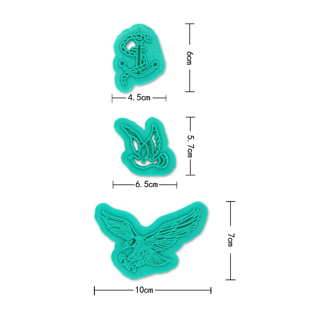 Dove Eagle & Anchor Fondant Cutter 3Pcs Set