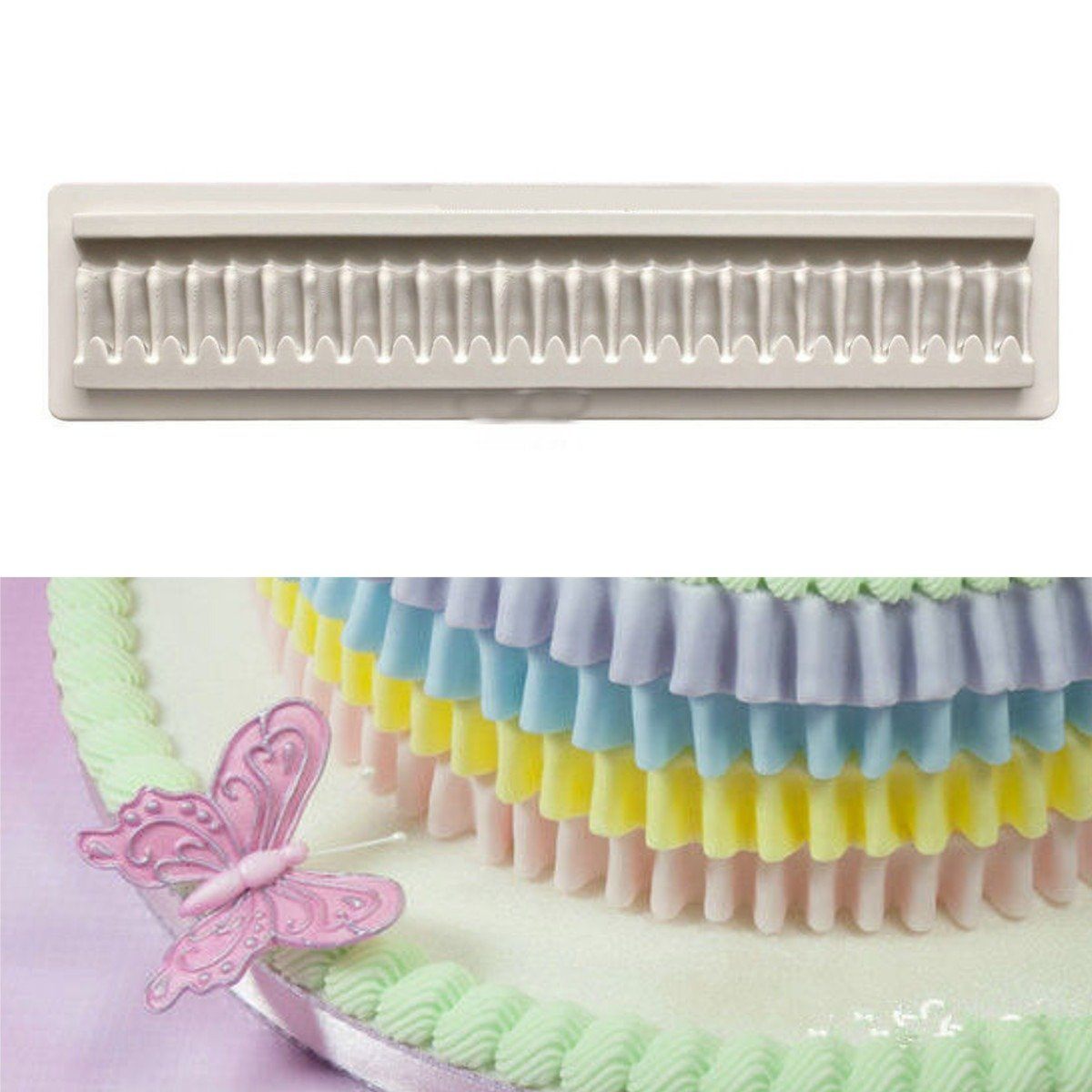 Dress Skirt Pleats Silicone Fondant Cake Mold
