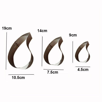 Drop Water Cake Ring 3 Pcs Set Stainless Steel