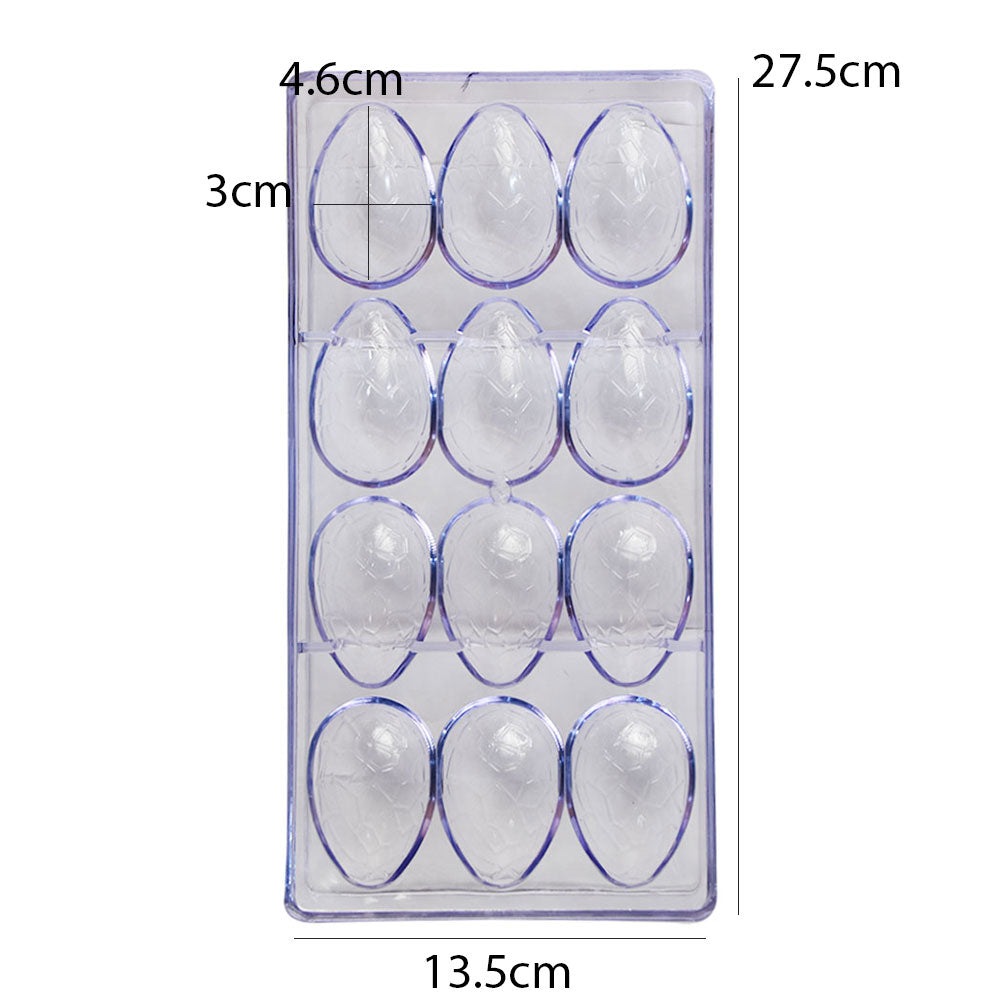 Easter Egg Acrylic Chocolate & Candy Mold 12 Cavity