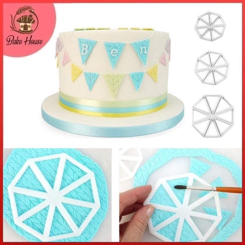 Easy Bunting Fondant Cutter 3Pcs Set Plastic