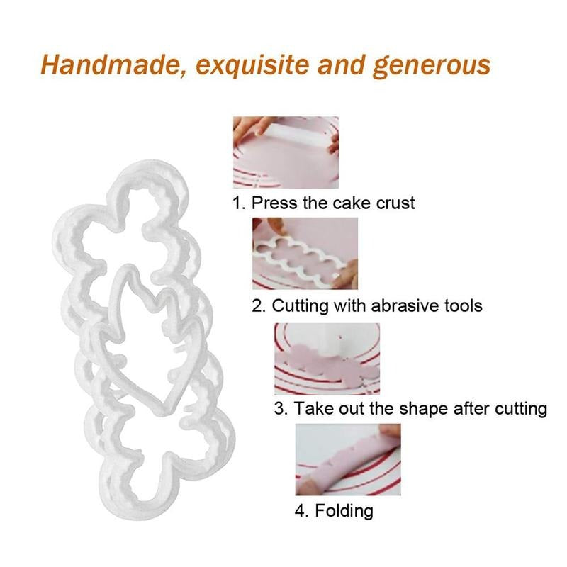 Easy Rose Flower Fondant Cutter 3Pcs Set