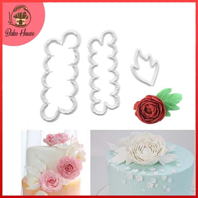 Easy Rose Flower Fondant Cutter 3Pcs Set