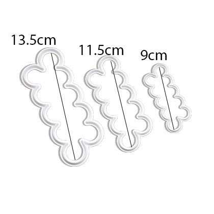 Easy Rose Fondant Cutters 3Pcs Set Plastic