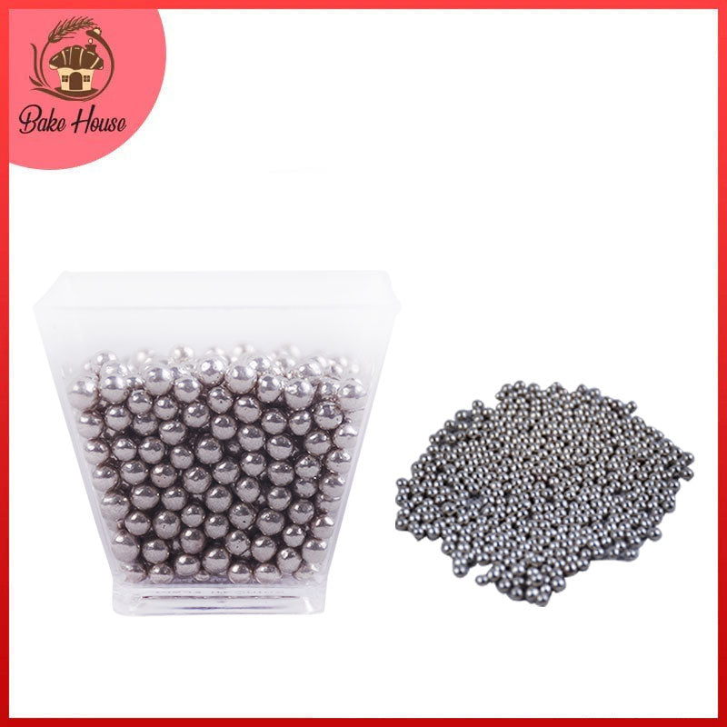 Edible Cake Decorating Pearls Silver 30g Pack (Medium)