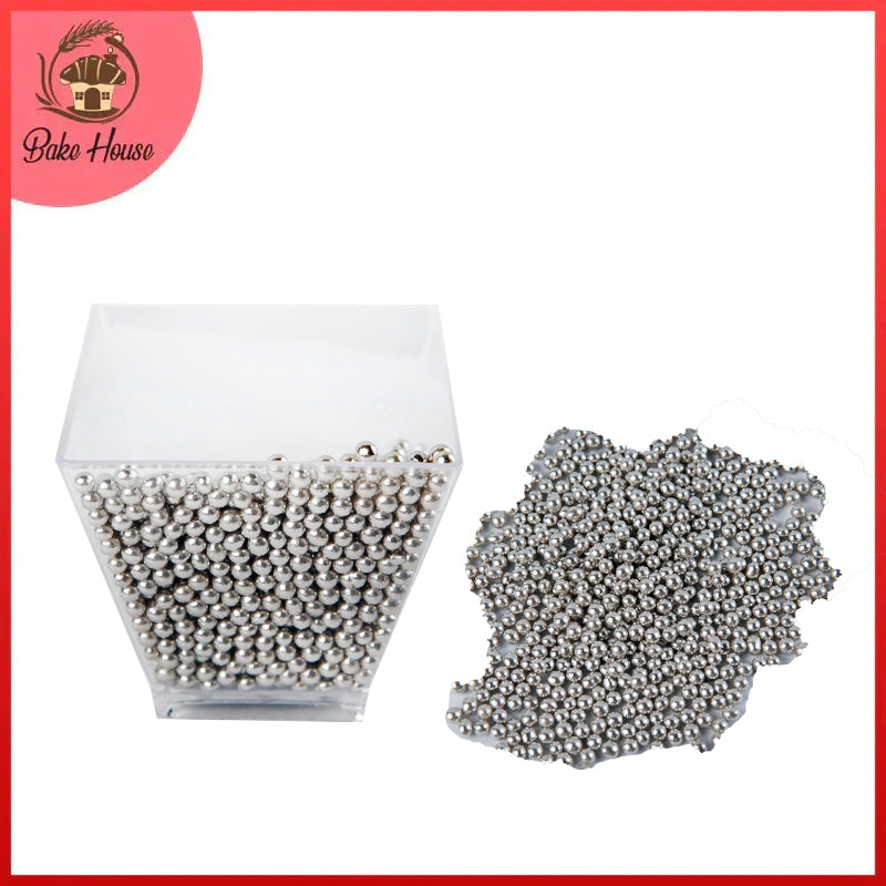 Edible Cake Decorating Pearls Silver 30g Pack (Mini)