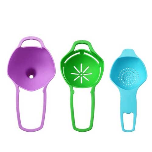 Egg Separator, Funnel & Strainer 3Pcs Set Plastic