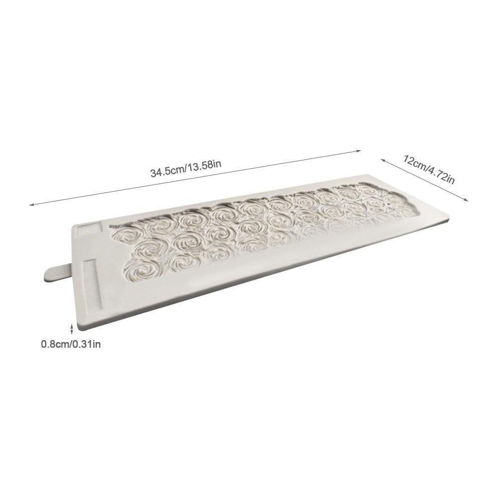 Embossing Rose Cake Border Silicone Fondant Mold Big