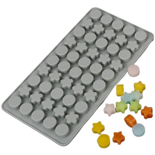 Emoji Embossed Star & Circle Silicone Chocolate Mold 50 Cavity