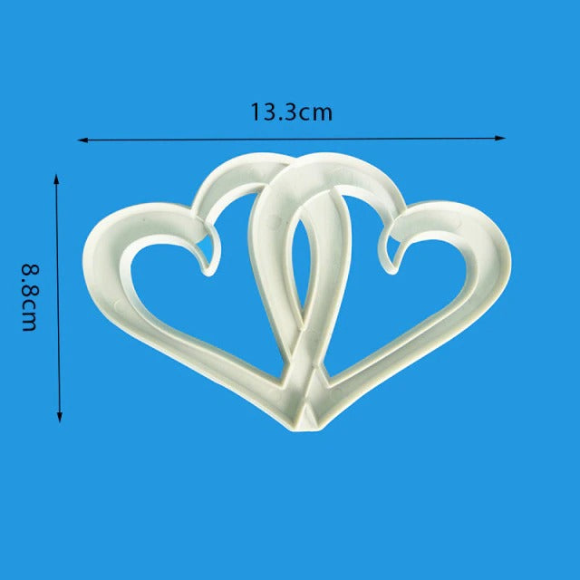 Entwined Hearts Fondant Cake Cutter Plastic